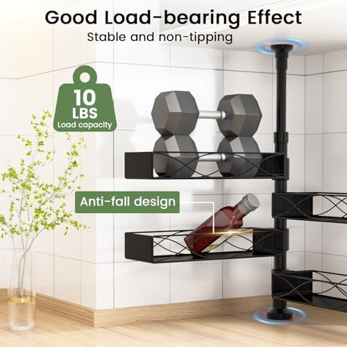 MIXOO Spice Rack Organizer Tension Pole, 4-Tier Adjustable Spice Organizer - Image 6