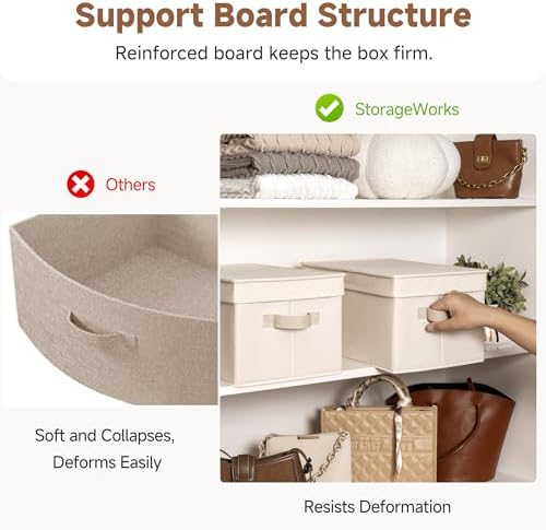 StorageWorks Storage Bins with Lids, Storage Basket with Lid, Closet Bins - Image 4