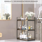 Bathroom Counter Organizer, 3 Tier Wood Countertop Shelf - Image 4