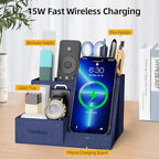 Wireless Charger with Desk Organizer, Multifunctional Desk Pen Holder - Image 3