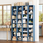 FOTOSOK 2 Pcs 71'' Tall Narrow Bookshelf, 8-Tier Media Tower Rack Set of 2 - Image 5