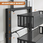 Over The Door Organizer, 8-Tier Heavy-Duty Metal Mesh Rack, Adjustable Large Baskets, 2-in-1 Hanging or Wall Mount Spice Rack, Behind The Door Organizer for Bedroom Closet Bathroom Pantry Kitchen - Image 4