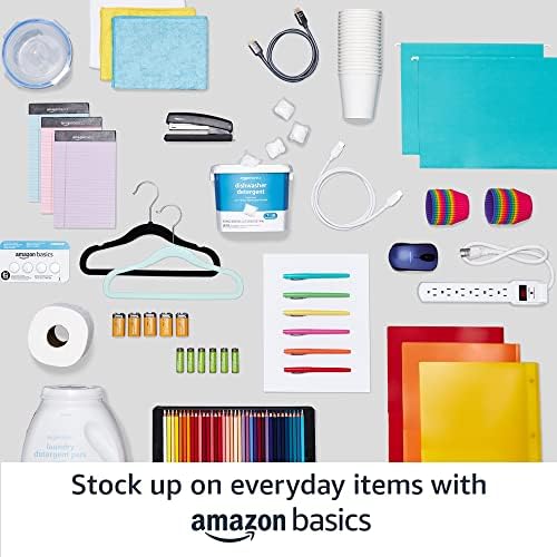 Amazon Basics Kids Space Saving Velvet Non-Slip Clothes Hangers with Shoulder Notches for Infant and Toddler, 11.6", Black, 50 Count (Pack of 4) - Image 7