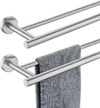 JQK Double Bath Towel Bar, 20.5 Inch 304 Stainless Steel Thicken 0.8mm Towel Rack Bathroom, Towel Holder Brushed Finished Wall Mount, Useable Length 18 Inch 2 Pack, TB100L18-BN-P2 by Homeimprovement