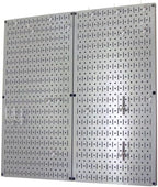 Wall Control Kitchen Pegboard Organizer Pots and Pans Storage Rack Organization Kit with Grey Pegboard and White Accessories - Image 2