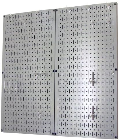 Wall Control Kitchen Pegboard Organizer Pots and Pans Storage Rack Organization Kit with Grey Pegboard and White Accessories - Image 2