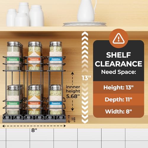 Mystozer Pull Out Spice Rack Organizer for Cabinet, Slide Out Spice Racks - Image 2