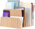 MobileVision Bamboo Desktop File Folder Organizer and Paper Tray, 7 Slots - Image 4