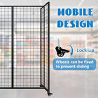 Grid Wall Panels, Grid Wall with Wheels,4x5.5Ft Gridwall Panel Display Stand,Sturdy Art Display Panels, Grid Display Stand, Black - Image 5