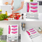 DALSHABET Bamboo Bag Organizer with Magnetic Closure, 6 In 1 Kitchen Drawer Foil and Plastic Wrap Dispenser with Cutter, Storage bag for Gallon, Quart, Sandwich, Snack White - Image 7