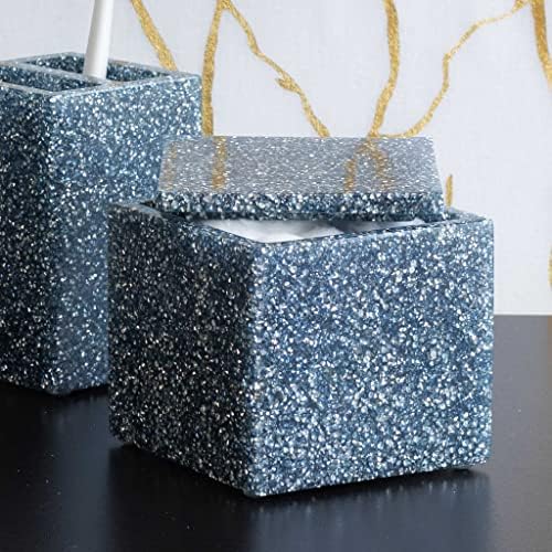 Sparkles Home Luminous Cotton Ball Holder, Sparkling Rhinestones in Resin, Durable, Non-Porous, For Luxury Bathroom Décor Accessories, Silver, 3.5", Sold Individually - Image 6