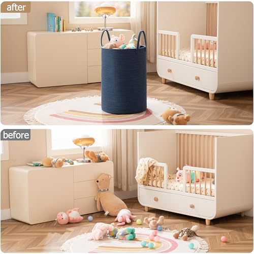 Laundry Basket, 72L Woven Laundry Hamper, Baby Nursery Hamper for Toys - Image 3