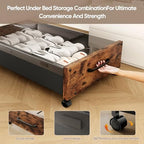 KITHELP Wooden Under Bed Storage with Wheels, 80L Extra-large Rolling Under the Bed Storage Bins 2 Pack with Removable Lid, Upgrade Metal Under Bed Drawers for Clothes Shoes Blankets in Bedroom - Image 6