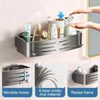 2Pcs Suction Cup Shower Caddy,Upgrade Extra-Strong Suction Shower Shelves with Hooks,No Drilling Waterproof & Rustproof Bathroom Organizers and Storage,Reusable Shower Racks for Shampoo and Toiletries - Image 4