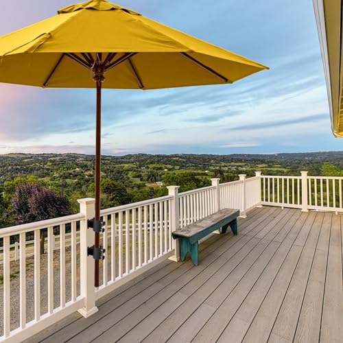 2PCS Patio Umbrella Holder Heavy Duty Outdoor Umbrella Stand Patio Umbrella Holder clamp ,Adjustable Patio Umbrella clamp Railing for Deck Railing,Fences,Docks,Courtyard Balcony, Patios - Image 6
