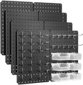 Peg board, Metal Pegboard for Tools, 8 Pack Black Wall Organizer with Hooks by PHXGrove