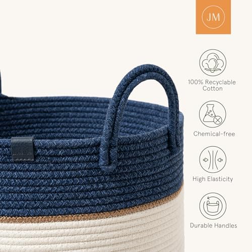 LA JOLIE MUSE 72L Extra Large Cotton Rope Laundry Basket, Blanket Basket - Image 5