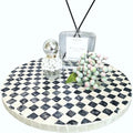 12-Inch Mother of Pearl Lazy Susan for Table Top, Black & White by chicapica