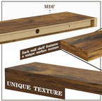 BAMEOS Floating Shelves,40 in W x 7in D Wall Mounted Wooden Shelves with Invisible Brackets Set of 2, Hanging Wall Shelves Decoration for Bedroom, Bathroom, Living Room and Kitchen,Rustic Brown - Image 4