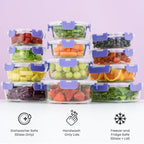 JoyJolt 24pc Borosilicate Glass Storage Containers with Lids | 12 Airtight/Freezer Safe Food Storage Containers for Pantry and Kitchen | Meal Prep Container for Lunch | Glass Tupperware Set - Image 4