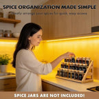 Spice Rack, Spice Organizer -3 Tier Bamboo Spice Racks, Solution for Spice Storage in Kitchens, Countertops，Storage Rooms and Other Places - Image 6
