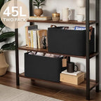 CHICVITA 45L Extra Large Fabric Storage Bins for Shelves, 2Pack, Black - Image 5