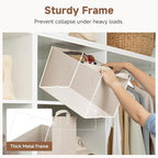 StorageWorks Fabric Storage Bins, Khaki and Beige Stripes, 2-Pack - Image 5