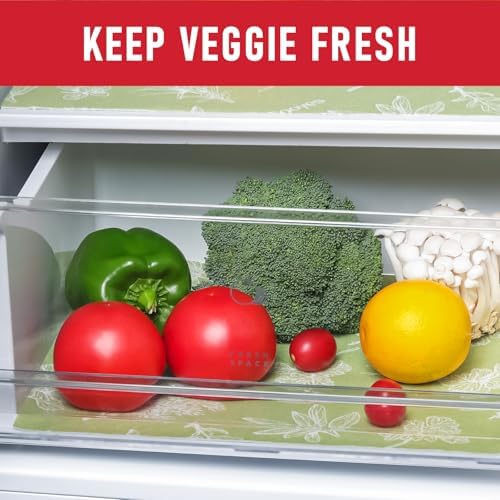 Cooyes Shelf Liner for Refrigerator & Drawer, Non-Adhesive Cabinets Liner for Kitchen Cupboard & Fridge, Breathable Cloth Material, Vegetable-Patterned, 12" x 360", Sage Green - Image 6