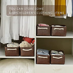 TheWarmHome Storage Basket for Organizing - 12x8x5 inch Small 6 Pack Collapsible Storage Bin for Shelves with Handles, Canves Storage Box for Cloth Closet Organizer Gift Toy (Brown) - Image 2
