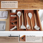 KitchenEdge Utensil & Junk Drawer Organizer, 10.5-18.5 in, Acacia - Image 6