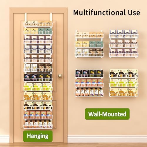 Churboro 12 Tier Over Door Pantry Organizer, 2-in-1 Adjustable Spice Rack - Image 7