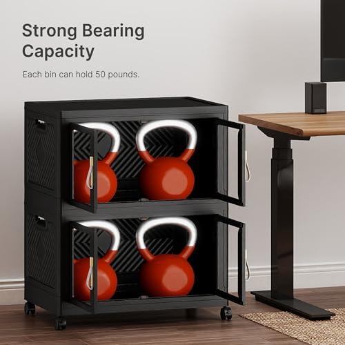 UAMFURI Stackable Storage Bins with Lids, 240QT Extra Large Storage Cabinet - Image 3
