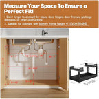 1 Pack-19"-32"W Expandable Under Sink Organizer With Upgrade Ball-Bearing Slide,2-Tier Pull Out Under Cabinet Organizer Height Adjustable,Not Suitable For Cabinets With Partitions In The Middle - Image 2