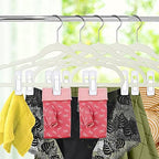 Tinfol White Velvet Hanger Clips, 80PC Pants Velvet Clips, Clothes Hanger Clip Clothes Pin, Strong Finger Flocked Clip Perfect for Slim-line Clothes Velvet Hangers - Image 5