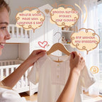 Kids Wooden Hangers 30 Pack, Solid Wood Baby Hangers,12.6" Kids Hangers with Pants Bar,Shoulder Notches,Swivel Hooks,for Toddler Kids Clothes(Natural) - Image 4
