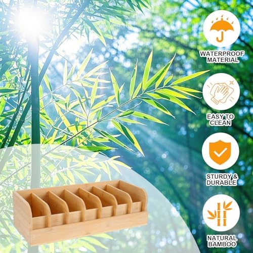 GTI Belt Organizer,2pcs 7 Compartments Belt Organizer for Closet and Drawer, Bamboo Display Case for Tie and Belt, Belt Storage Organizer for Men Women (Wooden) - Image 2