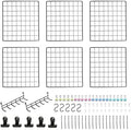 Feadily 6 Pack Metal Grid Panel, 13.8" x 13.8" Black Wire Grid Wall Organizer for Photos, Notes & Decor, Include 2 Hook Racks by Feadily