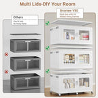 BROVIEW 240 Qt Extra Large Stackable Storage Bin with Lids, 4 Pack White - Image 3