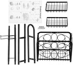 Oasis Creations Toilet Paper Holder Tissue Rack Stand with Magazine Toilet Roll Storage Basket- Freestanding, Black Metal - Image 6