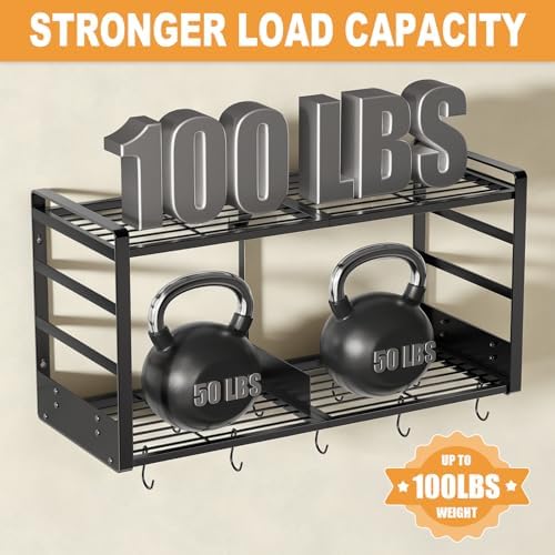 Pot Rack, 31 Inch Wall Mounted 2-Tier Pots & Pans Organizer with 20 Hooks - Image 6
