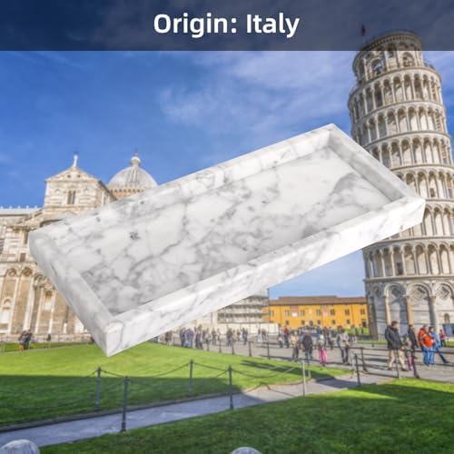 Marble Bathroom Vanity Tray, Carrara White, 12"x 5" x1.2" - Image 5