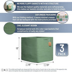 NaturalCozy 13x15x13 Kallax Storage Cubes Bins, 3 Pack | Cotton Rope Cube Storage Bin Woven Baskets for Organizing | Kallax Insert Storage Baskets for Shelves Organizer, Kids Toy, Closet Baby Nursery - Image 2