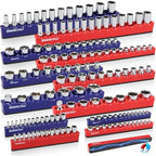 SEDY 12-Piece 1/4" 3/8" 1/2"-Drive SAE & Metric Magnetic Socket Organizer Set (Holds 143 Sockets) -Detachable Tool Tray with 5mm Magnetic Base for Garage/Home(Sockets Not Included) by SEDY