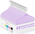 HOUSE DAY 11 Inch Velvet Baby Hangers, Premium Kids Hangers Lt-Purple 50 PC by HOUSEDAY