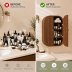 Bathroom Arched Wall Storage Cabinet 4-Tier, Walnut - Image 3