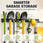 Garage Tool Organizer Wall Mount, 99 Inch Heavy Duty Garage Organization System with 18 Adjustable Hooks, Garden Tool Storage Rack for Garage, Yard & Shed, Holds Up to 750 lbs - Image 2
