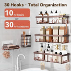 YASONIC Shower Caddy Adhesive, Rustproof Shower Organizer, Wall Shower Rack - Image 3