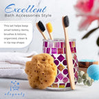 ELEGANTZ Bathroom Accessory Set – Mosaic Bathroom Accessories Set with Glass Soap Dispenser and Toothbrush Holder – Decorative Bathroom Accessories Countertop for Modern Bathroom Decor - Image 7