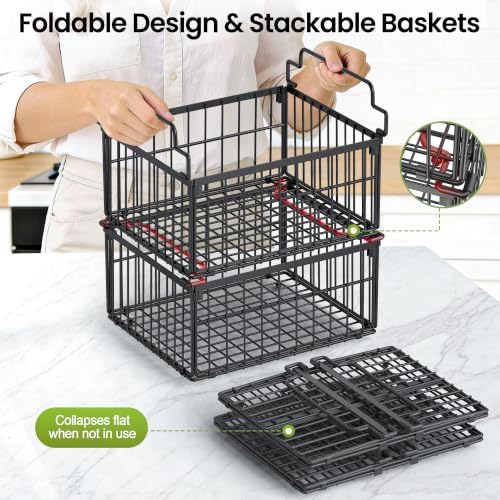 Freezer Organizer Bins, 3 Pack Enlarged Baskets for 5-9 Cu.FT Deep Freezer - Image 3