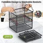Freezer Organizer Bins, 3 Pack Enlarged Baskets for 5-9 Cu.FT Deep Freezer - Image 3